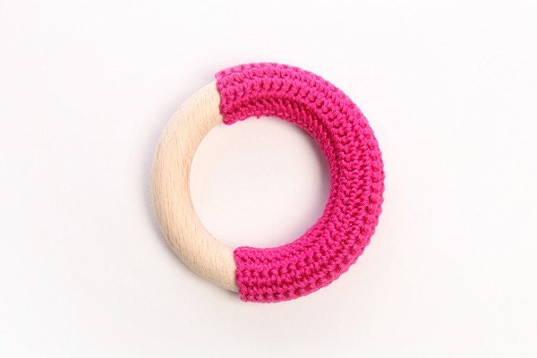 Raspberry pink teething ring / First Toy