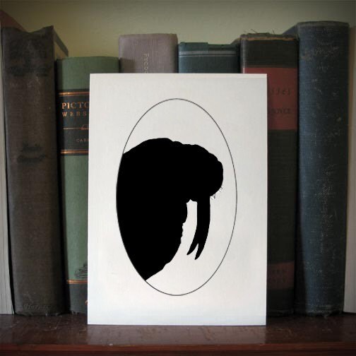 W is for walrus animal silhouette