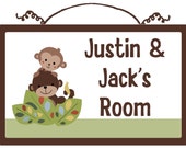 Personalized (Curly Tails/Monkey) Wood Sign/Plaque So Cute