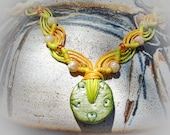 OOAK Forest Dance Macrame Necklace, geometric shape,tribal.