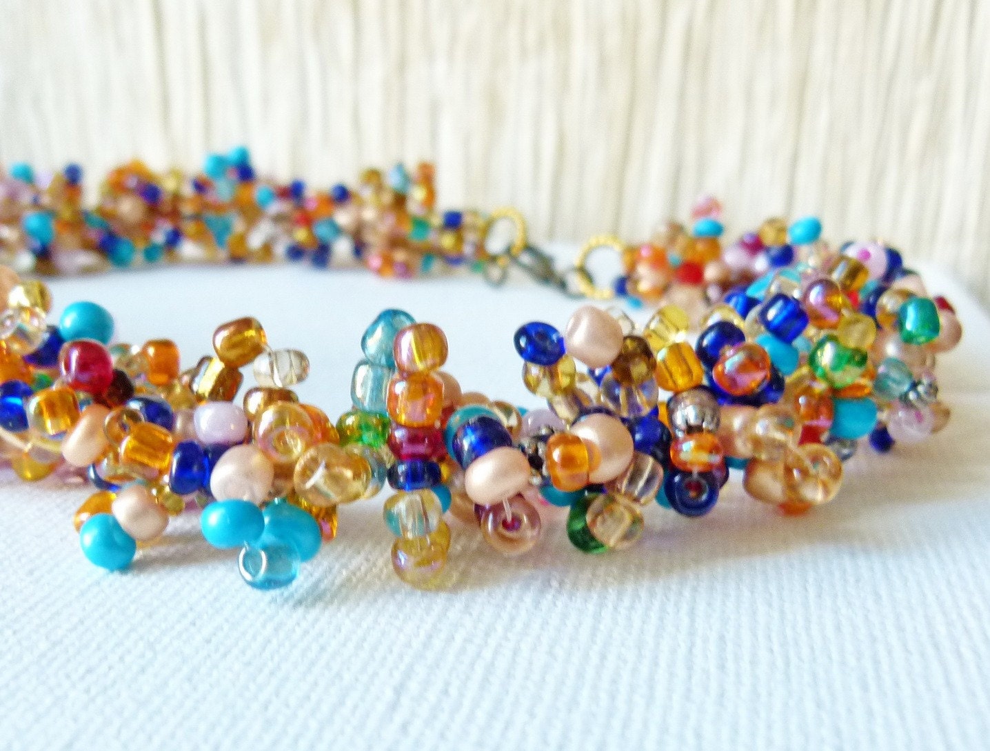 Crazy Mix. Festive modern Choker Style Necklace Colorful Summer fashion jewelry