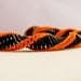 Black Orange seed beads Collar necklace  spiral choker style statement fashion jewelry. color blocking tbteam