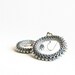 Silver rainbow gray hoop earrings Steam-punk gear shape inspired Beaded modern office fashion jewelry