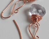 Copper and Pink Amethyst Earrings