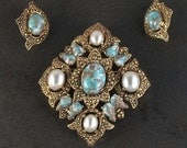 Vintage Sarah Coventry Brooch and Earrings Set