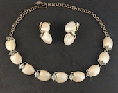 Vintage Judy Lee Shell Necklace and Earrings Set