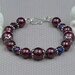 Bracelet, Burgundy Pearl and Crystal