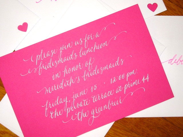 Special Occasion Invitations in Calligraphy