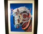Work Horse Stallion Fashioned from Computer Parts. Signed Photo Print.