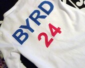 Name and Number add on to your tie shirt onesie