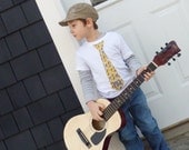 Yellow and Gray Guitar Monogram initial Tie Shirt / Onesie