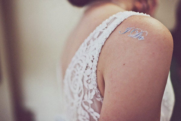 Glittered I DO  Temporary Wedding Tattoo  Just for a little fun