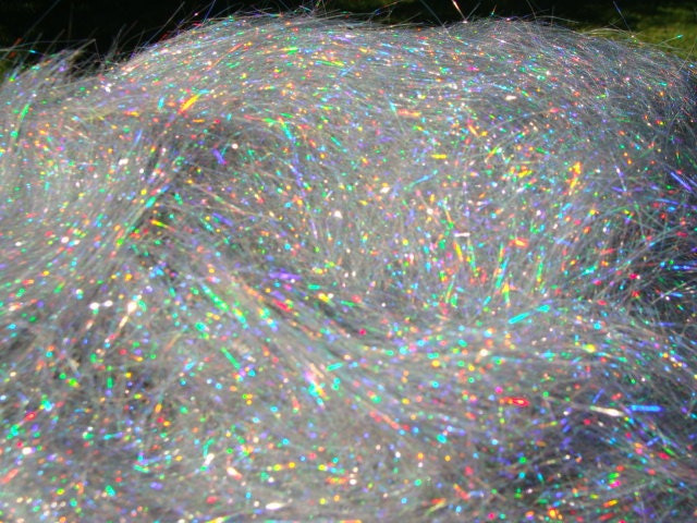 Angelina Sparkle Amazing Silver Holographic Fiber 1 Ounce - hippiechixfiber