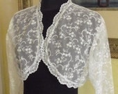 Lace Bridal Bolero Jacket White Ready to ship