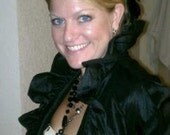Bolero Silk Dupioni Ruffled Black ,Ivory or White