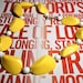 A Lovely Mod Bright Mustard Yellow White Celluloid Beaded Bauble Necklace