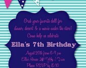 navy, teal and hot pink bunting invite PDF Il_170x135