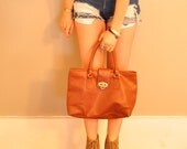 vintage bag, dark caramel color