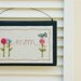 mom blue stitched illustration garden inspired wall hanging blue vintage book cover, for her