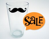 As Seen in DRAFT Magazine - Moustache Pint Glasses - Ready to Ship - (set of 4)