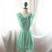 Romantic Minty Green Rose Angelic Rosette Dress Heavenly Secret Garden Alice in the Wonderland Tea Party Chiffon Ruffled Hem Dress