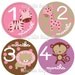 Monthly Onesie Stickers... Girly Safari...Fast Shipping...original seller