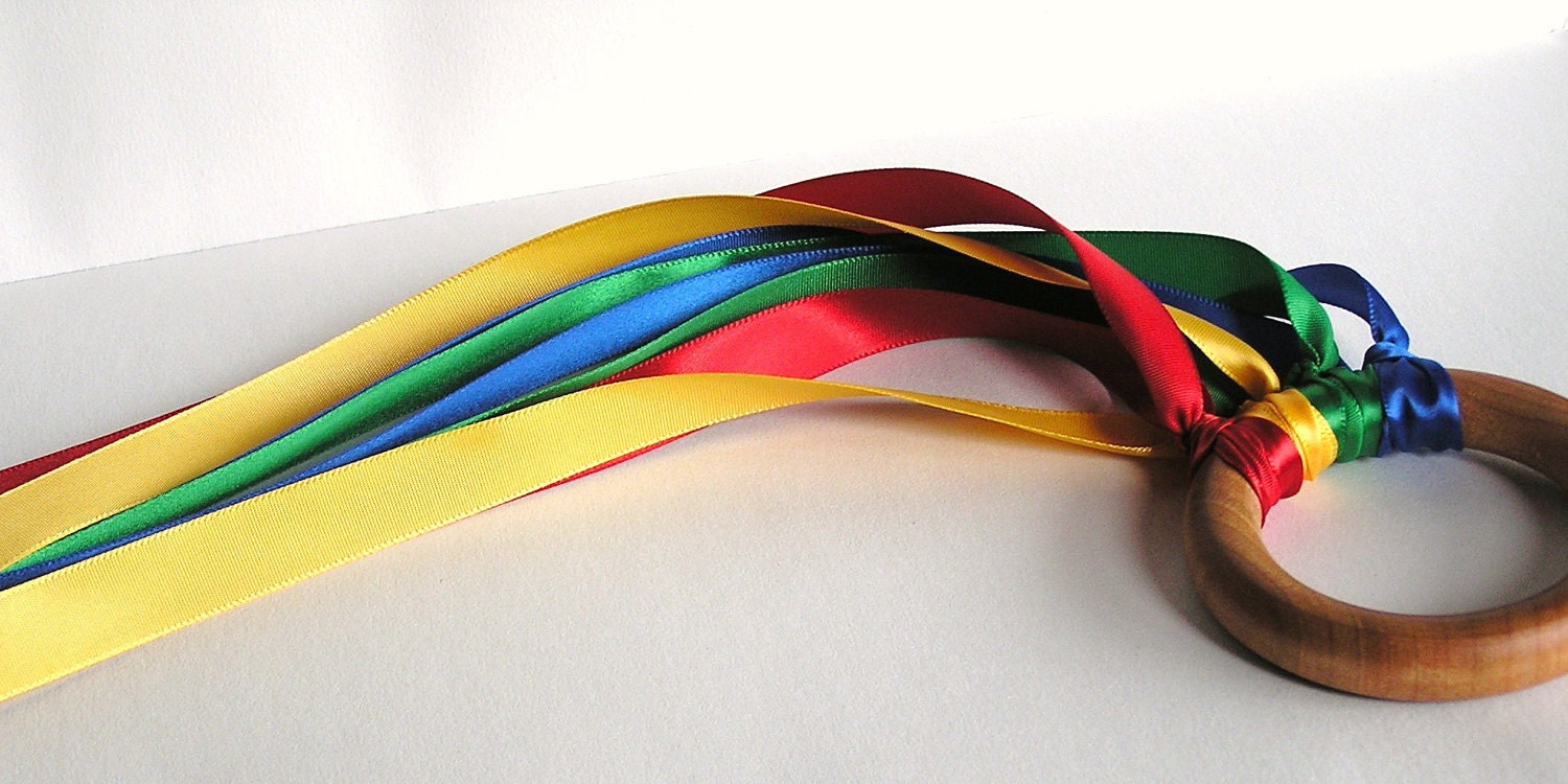 Wooden -Waldorf- Kids -Toy-Waldorf- Natural Wood Ring Toy -FLY ME-Primary- Hand Kite- Birthday Party Favor