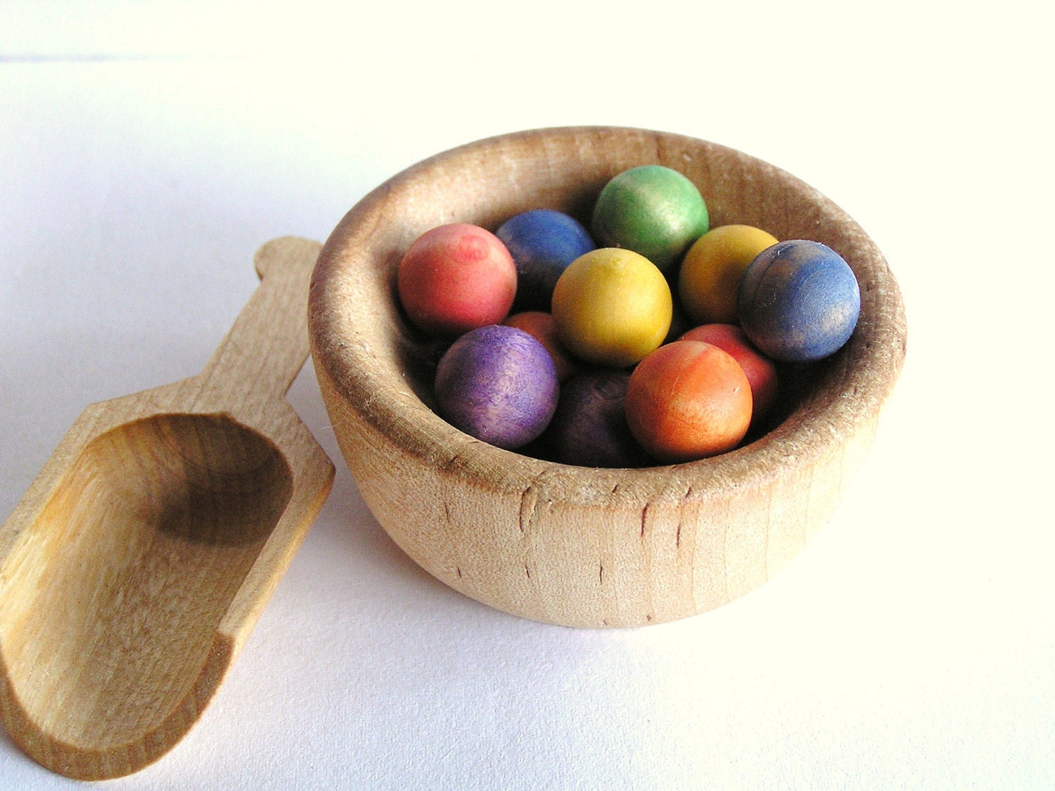 Wooden -Waldorf- Kids -Toy-Waldorf and Montessori Natural Wood Toy -Educational Rainbow Toy- SCOOP N SORT
