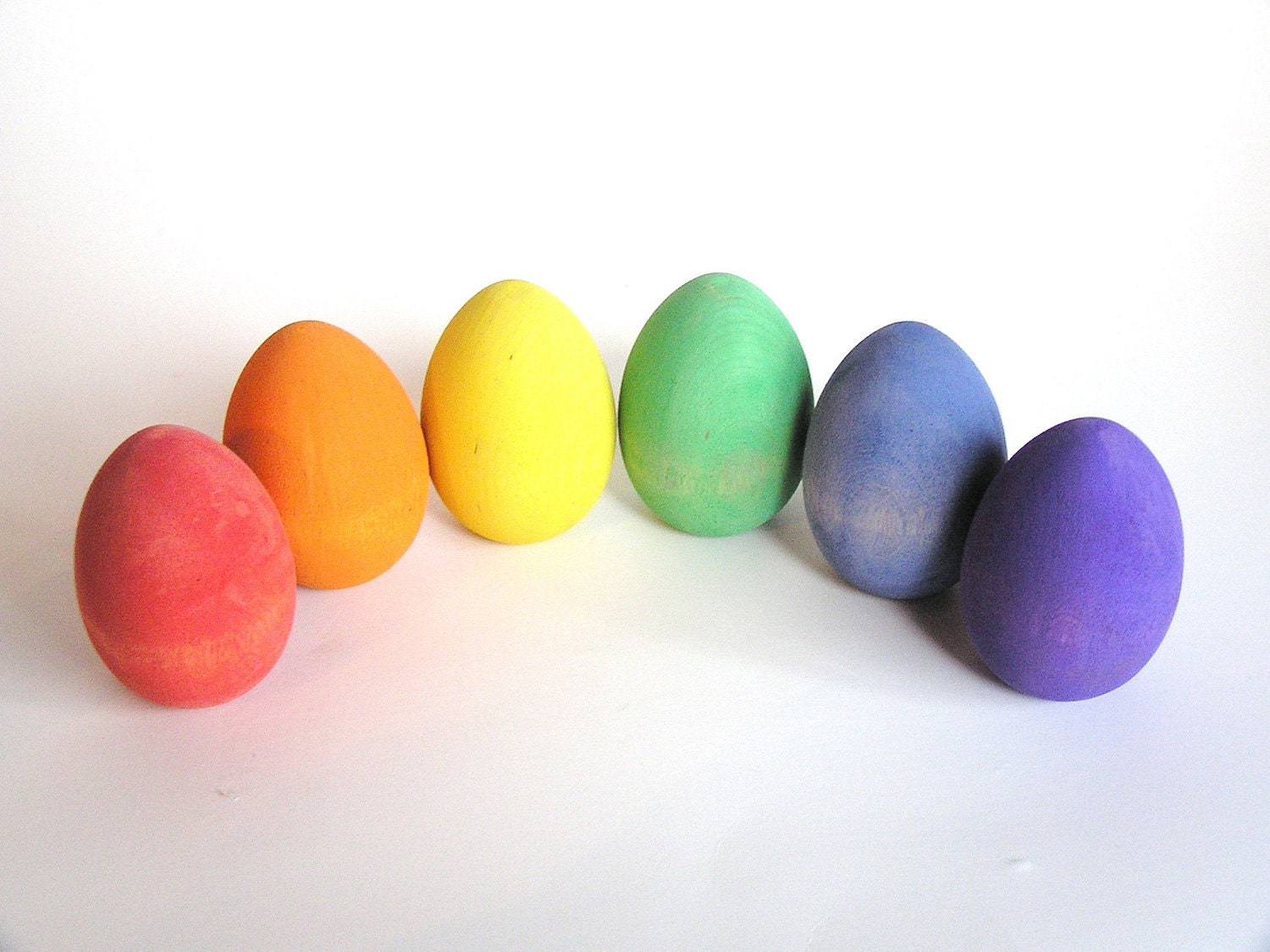 Wood Toy- RAINBOW Easter Eggs- Waldorf- Montessori- Nature Table- Pretend Kitchen