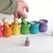 Eco- Friendly-Wood Toy Set -The Original Peek-a-Boo  RAINBOW FAMILY- Waldorf- Montessori - Inspired -Educational Pretend Play Set