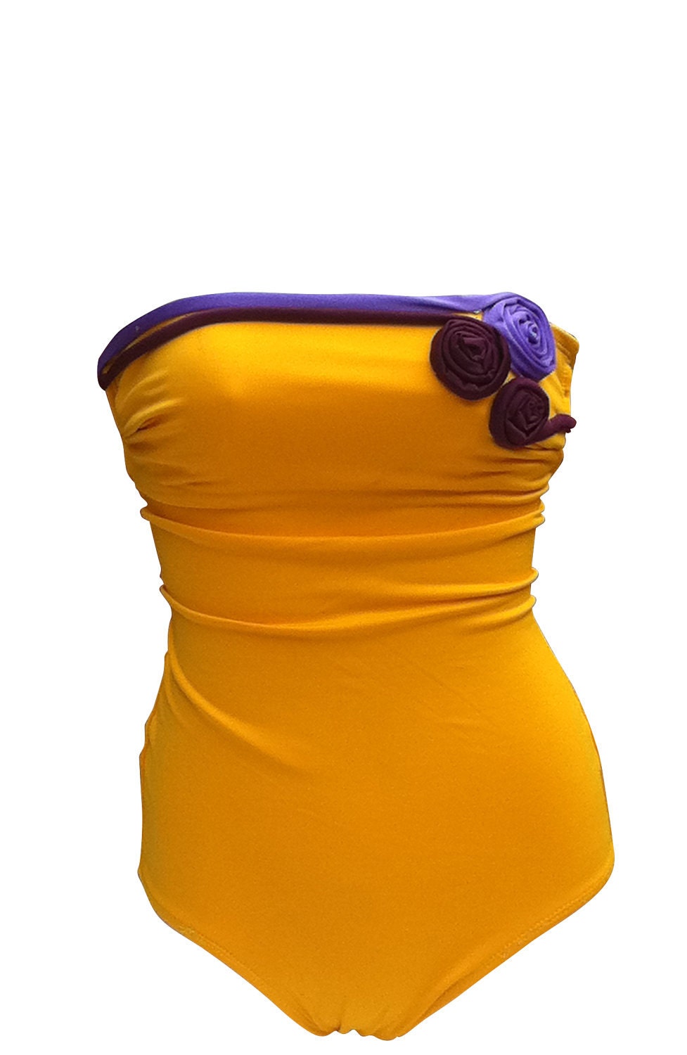 Corset-Type Strapless Maillot with Criss Cross Back