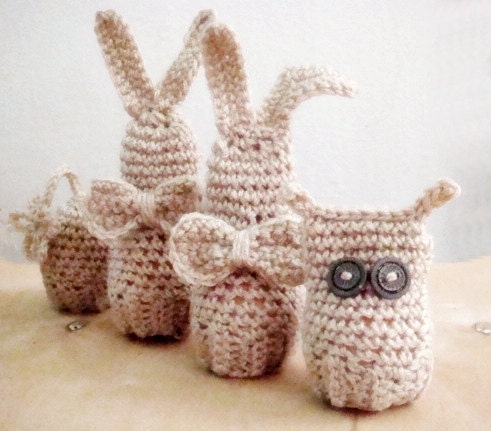 Easter Amigurumi Crochet PDF PATTERN Set Bunny Owl Egg Cover Cozy Easter Home Decor Instant Download6