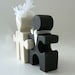 Functional Wedding Cake Topper Bride and Groom Classic Black White Salt Pepper Shakers