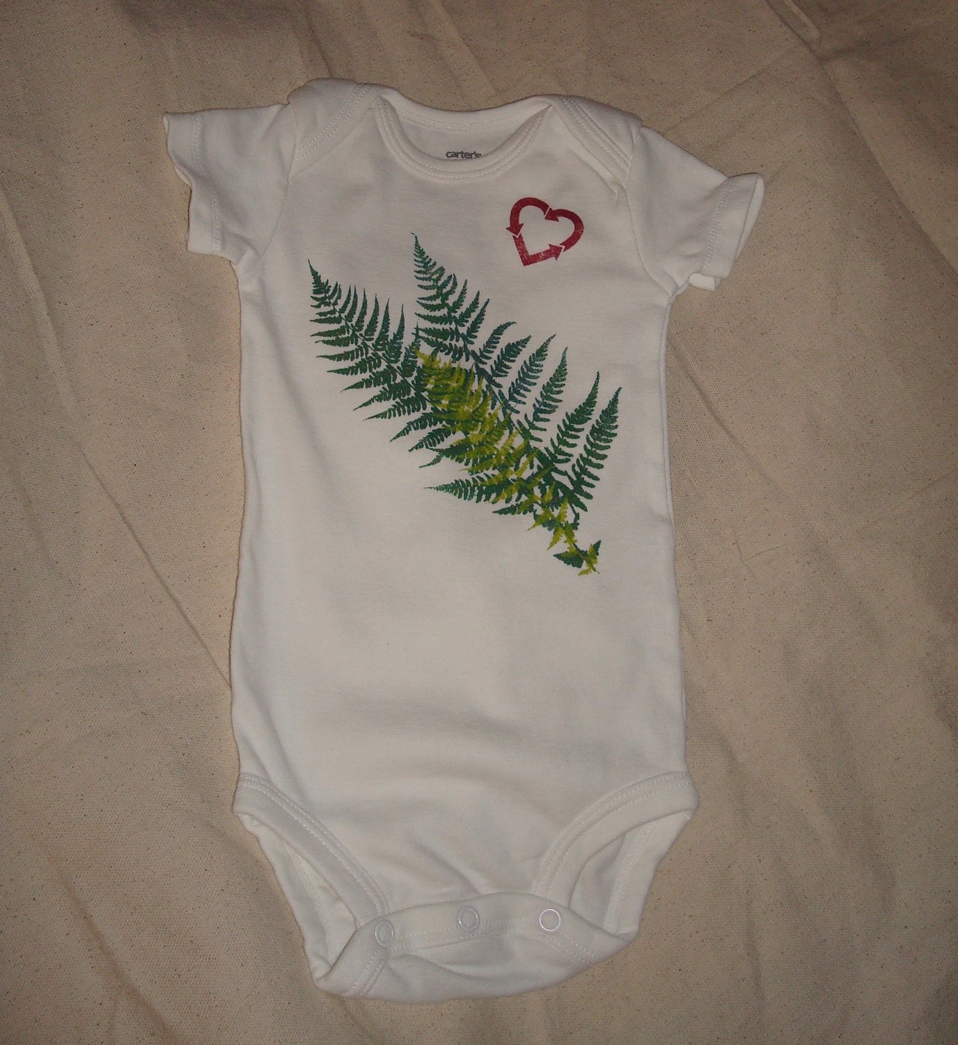 Ferns - 100% cotton onesie - screenprinted unisex baby clothes