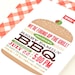 BBQ Invitation, Party Invitation, Picnic Invite // Set of 6 // BBQ BASH