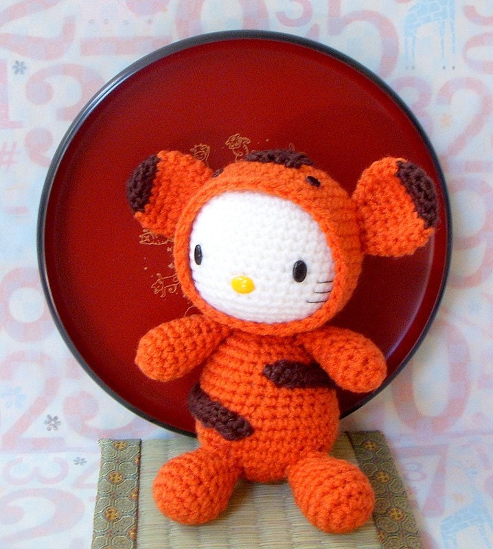 Amigurumi Pattern - Zodiac Tiger Kitty - Crochet amigurumi doll tutorial PDF