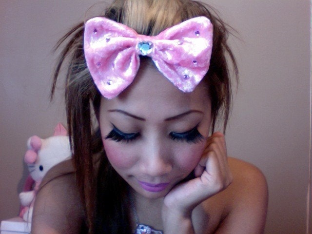 Rose Pink Hello Kitty inspired Big Hair Clip Bow