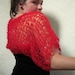 Hand Knitted Shrug Red Mohair Women Luxury Fashion Clothing