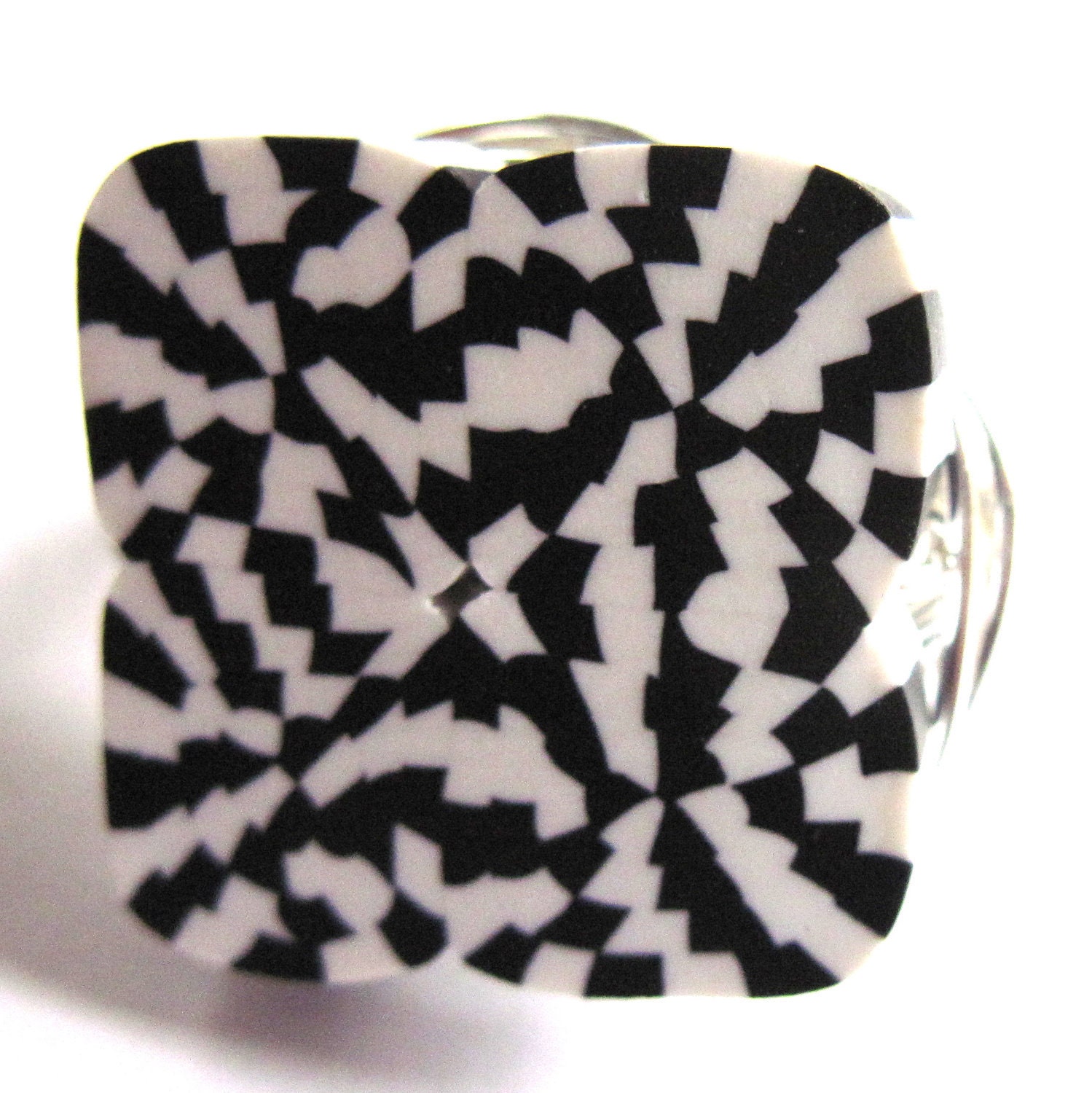 Wire Wrap Ring Black White Unisex Fashion Jewelry