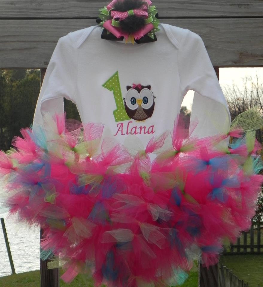 Owl Birthday Outfit - 1st Birthday Owl - Owl Birthday - Owl Petti Tutu Outfit - w/Child's Name