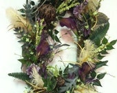 Spring Summer Wreath Feathered Purple Lime Green Door Wreath - TheJourneyAccents Spring Summer Wreath Feathered Purple Lime Green Door Wreath - TheJourneyAccents