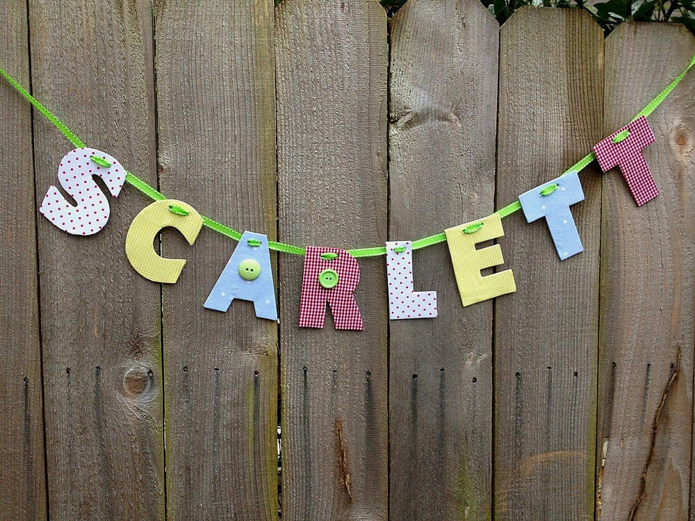 baby shower decorations, nursery decorations, party decorations, priced per letter,  baby banner, name garland