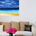 Seascape - beach painting - acrylic on canvas artwork - blue white yellow rare - Sydney Australia scene - Wall Art - Home decor