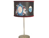 Mirror Birds Handmade Lampshade, New size - 20cm diameter. Original Artwork.