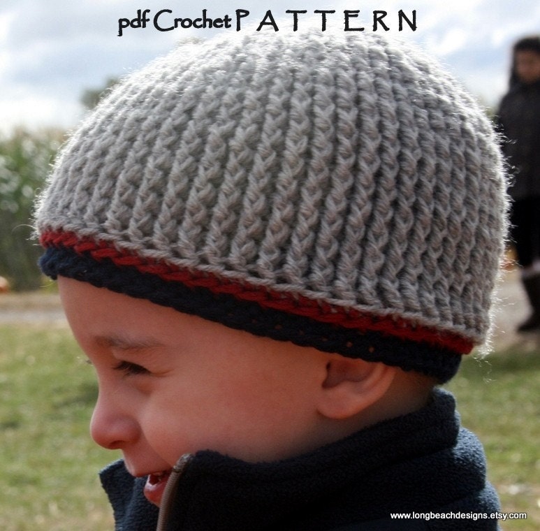 Instant Download crochet boy hat pattern Cole William beanie 0-24 mos, 3 sizes included, permission to sell finished product