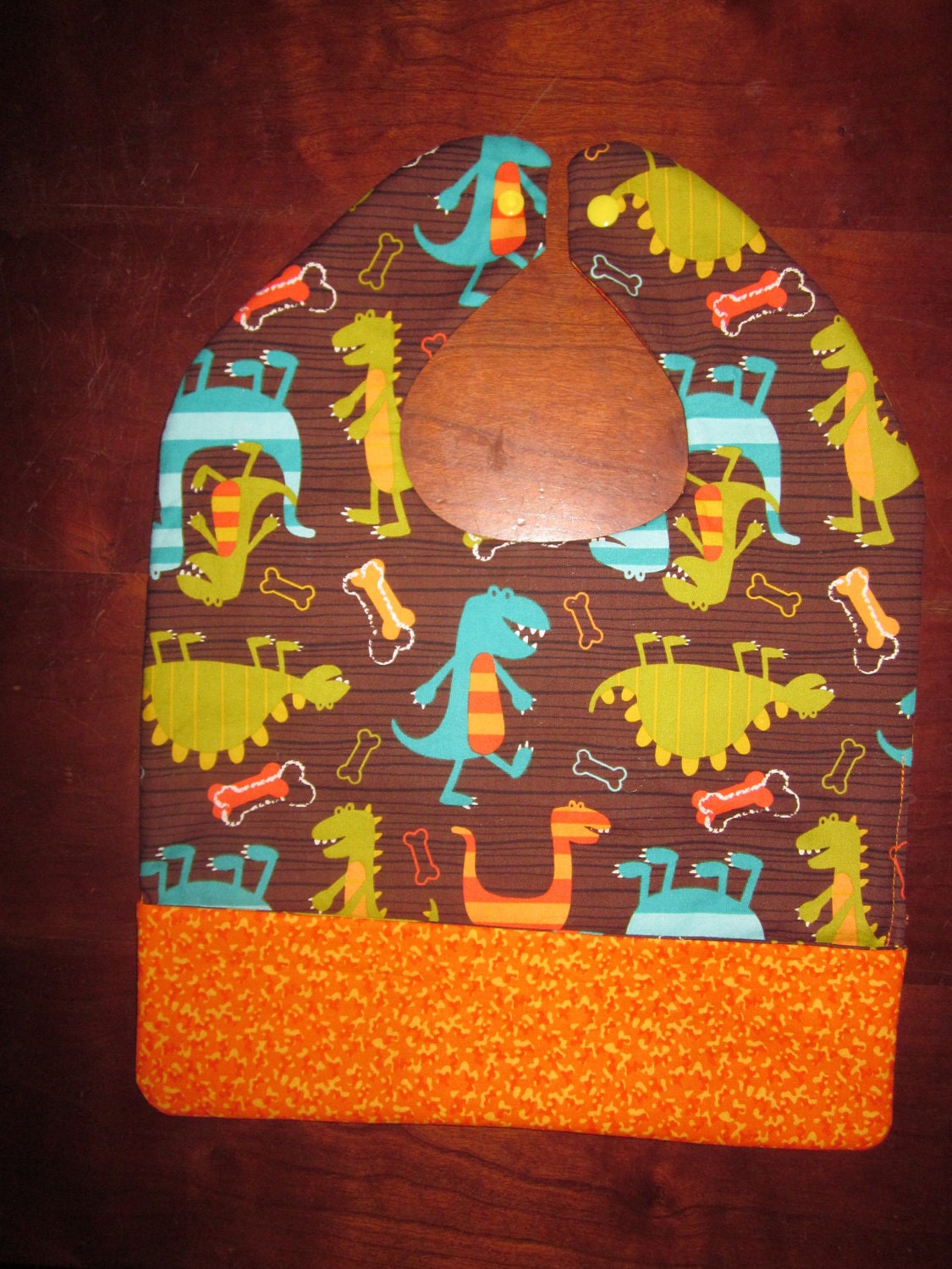 Reversible Double-Sided Pocket Bib - Dino Dudes - Ready to Ship