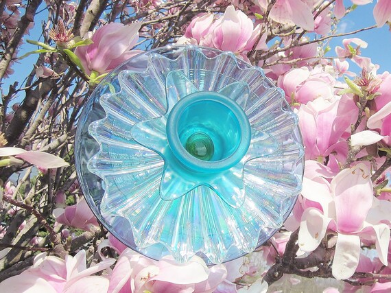 recycled glass garden yard art outdoor decor upcycled repurposed emily