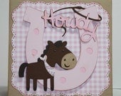 Cowgirl birthday invitations - horse and western theme, custom design, set of 12