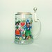 Vintage Beer Mug Oktoberfest Folk Art with Pewter Lid BMF