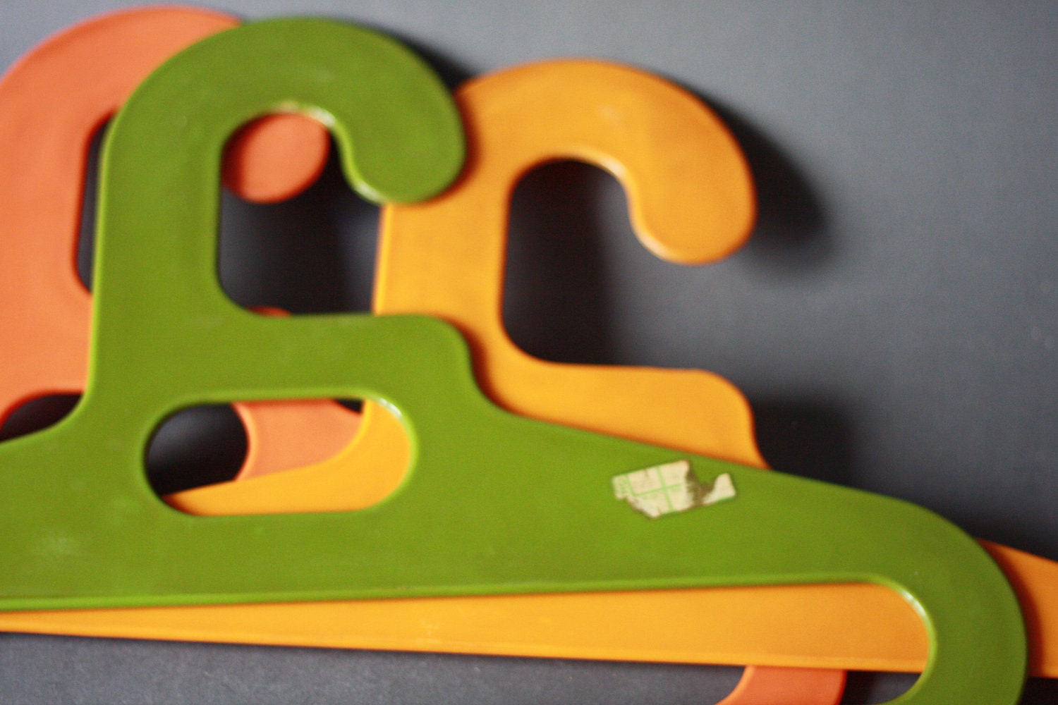 Vintage Set Of Three Space Age Plastic Hangers 1970s